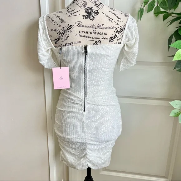 Hello Molly Frequent The Club Dress White Sz 6 - Picture 9 of 16